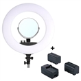 StudioKing LED Ringlampe Set 48W LR-480 mit Akkus