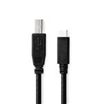 f USB Kabel 2m USB-C zum USB-B