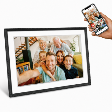 Frameo Digitaler Fotorahmen HF-109T Schwarz 10.1 Inch mit FrameGlow