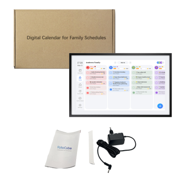 Fotocube 3-in-1 Digitaler Fotorahmen mit Kalender PW156-CA Schwarz 15.6 Inch