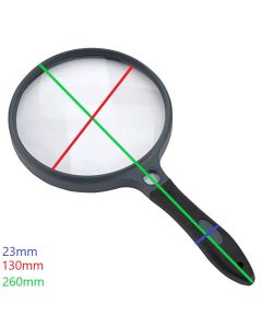 Carson Handlupe mit Gummi Griff 2x130mm