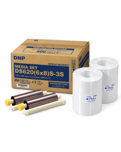 DNP Stickerpapier 2 Rollen à 200 Stück 15x20 für DS620 Perforiert 3 Streifen